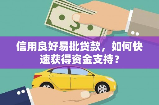 三民信用良好易批贷款，如何快速获得资金支持？