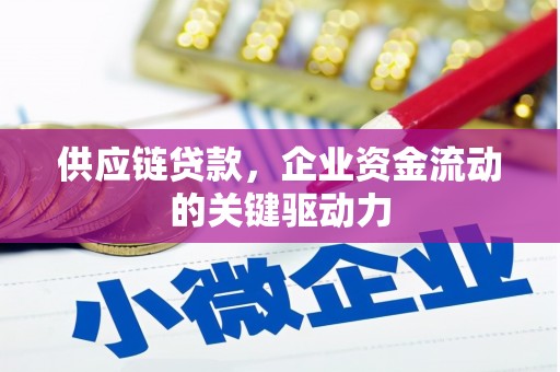 三民供应链贷款，企业资金流动的关键驱动力