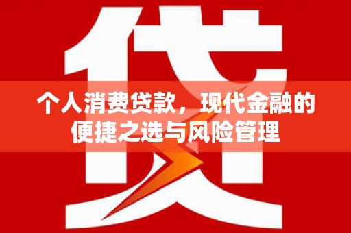 三民个人消费贷款，现代金融的便捷之选与风险管理
