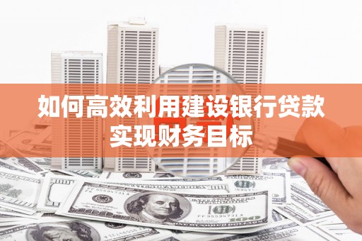 三民如何高效利用建设银行贷款实现财务目标