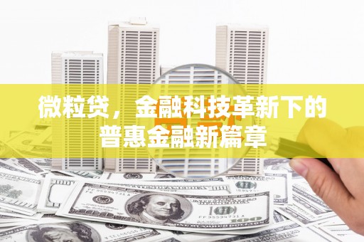 三民微粒贷，金融科技革新下的普惠金融新篇章