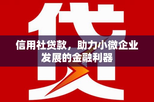 三民信用社贷款，助力小微企业发展的金融利器