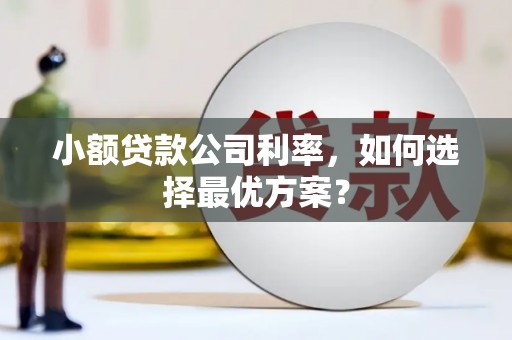 三民小额贷款公司利率，如何选择最优方案？