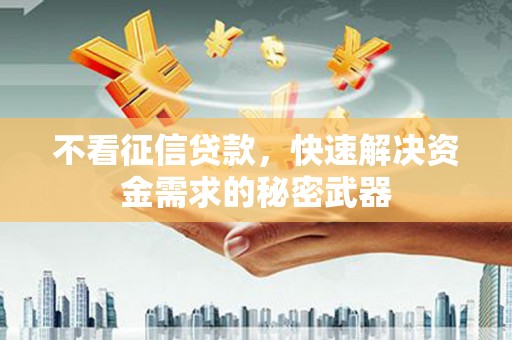 三民不看征信贷款，快速解决资金需求的秘密武器