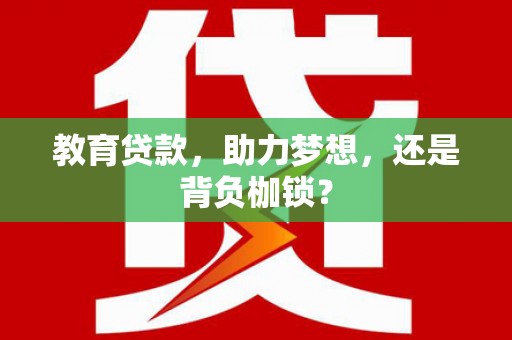 三民教育贷款，助力梦想，还是背负枷锁？
