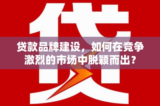 三民贷款品牌建设，如何在竞争激烈的市场中脱颖而出？