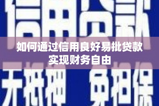 三民如何通过信用良好易批贷款实现财务自由