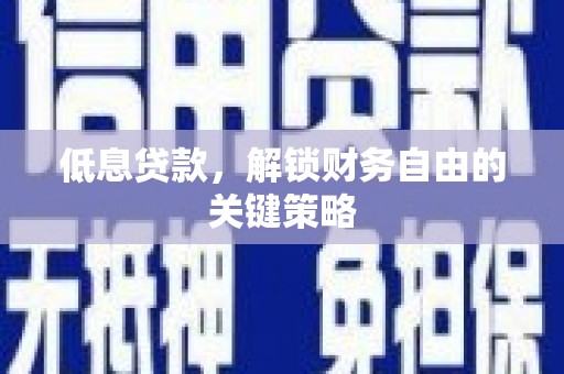 三民低息贷款，解锁财务自由的关键策略