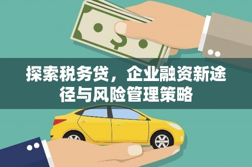三民探索税务贷，企业融资新途径与风险管理策略