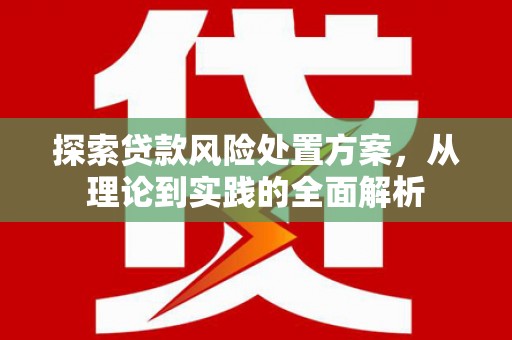 三民探索贷款风险处置方案，从理论到实践的全面解析