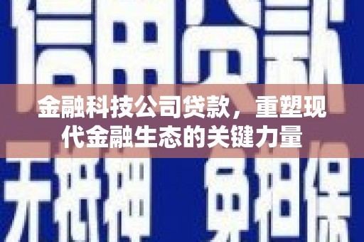 三民金融科技公司贷款，重塑现代金融生态的关键力量